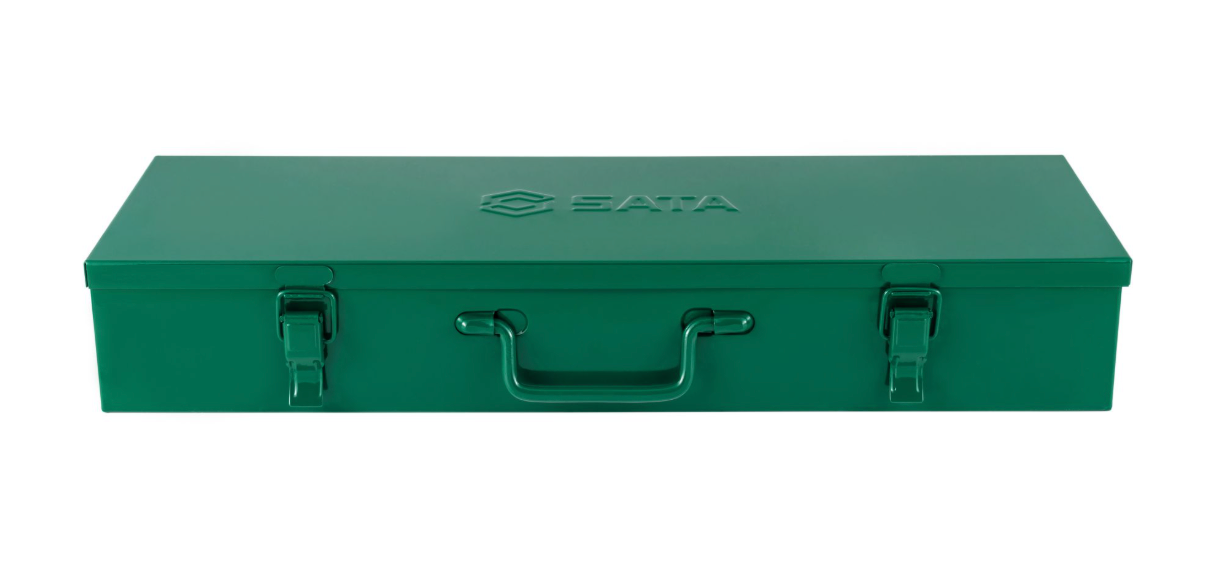 SATA 09015 15-piece 3/4" drive 12-point metric socket set with ratchet, wobble extensions, T-handle & universal joint.