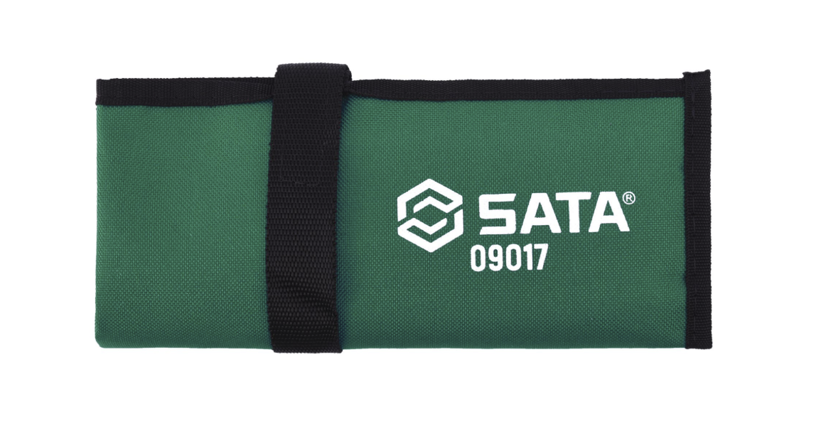 SATA 09017 6-piece full polish combination wrench set, SAE 5/16"-5/8". Durable, precision-forged wrenches for everyday use.