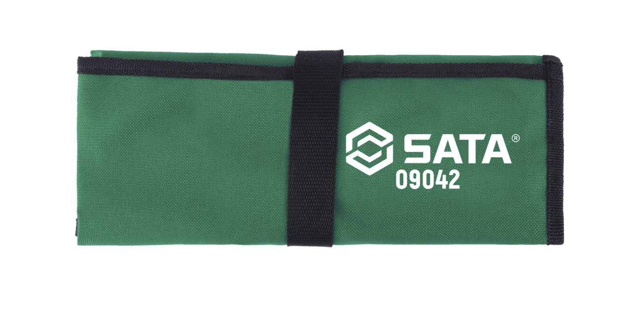 SATA 09042 7-piece flex head ratcheting wrench set, metric 10-19mm. Pivoting head for improved access in tight spaces.