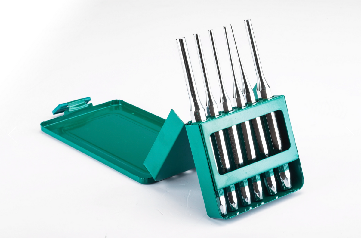Shop the SATA 09162 6-Piece Pin Punch Set: Cr-V steel, chrome plating, sizes 2-8mm, 150mm length. Durable, rust-resistant, SATA lifetime warranty included.