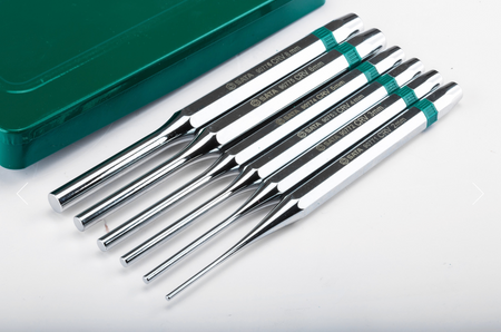 Shop the SATA 09162 6-Piece Pin Punch Set: Cr-V steel, chrome plating, sizes 2-8mm, 150mm length. Durable, rust-resistant, SATA lifetime warranty included.