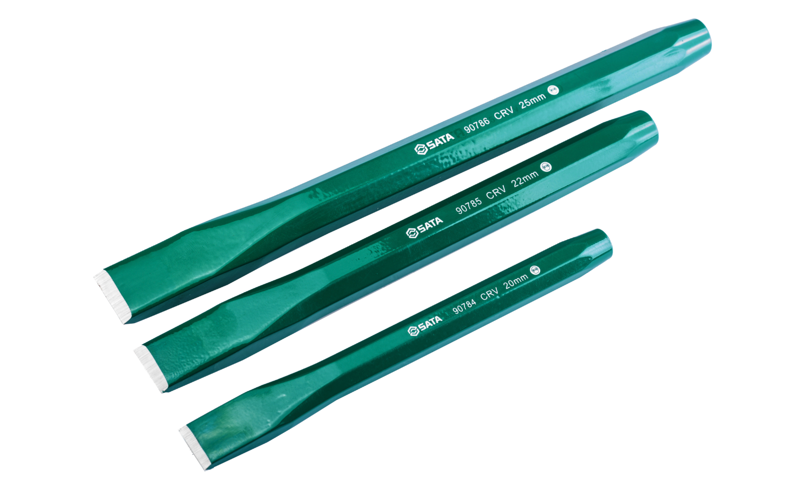 Shop the SATA 09163 3-Piece Cold Chisel Set: Cr-V steel, sizes 20-25mm, up to 300mm length. Durable, heavy-duty, includes carrying pouch. Lifetime warranty.