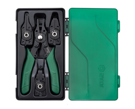 Shop the SATA 09251 5-Piece Convertible Snap Ring Pliers Set with straight & 45°/90° tips, 1.2mm & 1.4mm sizes. Versatile, durable. Lifetime warranty.