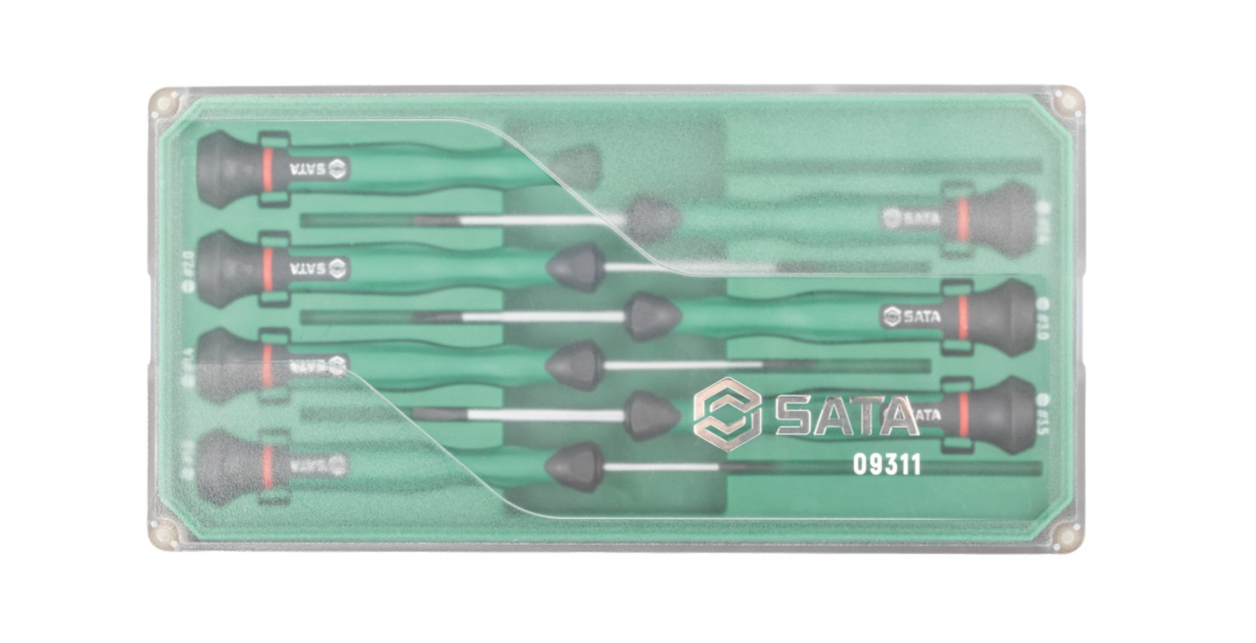 Shop the SATA 09311 6-Piece Precision Slotted Screwdriver Set: SVCM+ alloy steel, sizes 1.0-3.5mm, rotary cap design. Ideal for electronics. Lifetime warranty.