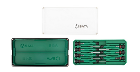 Shop the SATA 09311 6-Piece Precision Slotted Screwdriver Set: SVCM+ alloy steel, sizes 1.0-3.5mm, rotary cap design. Ideal for electronics. Lifetime warranty.