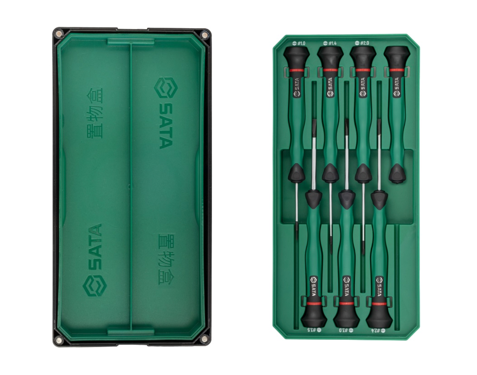 Shop the SATA 09311 6-Piece Precision Slotted Screwdriver Set: SVCM+ alloy steel, sizes 1.0-3.5mm, rotary cap design. Ideal for electronics. Lifetime warranty.
