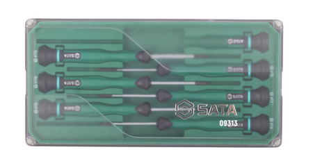 Shop the SATA 09313 6-Piece Precision Torx® Screwdriver Set: SVCM+ alloy steel, sizes T6-T15, rotary cap design. Ideal for electronics. Lifetime warranty.