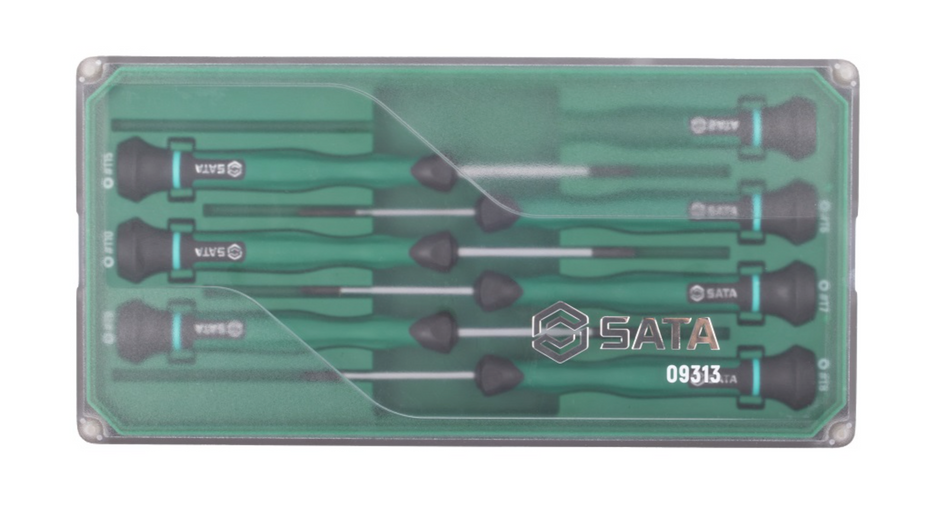 Shop the SATA 09313 6-Piece Precision Torx® Screwdriver Set: SVCM+ alloy steel, sizes T6-T15, rotary cap design. Ideal for electronics. Lifetime warranty.