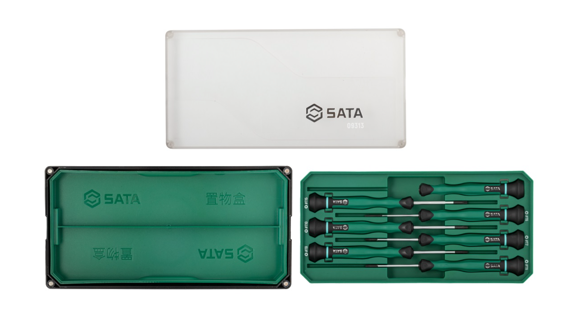 Shop the SATA 09313 6-Piece Precision Torx® Screwdriver Set: SVCM+ alloy steel, sizes T6-T15, rotary cap design. Ideal for electronics. Lifetime warranty.
