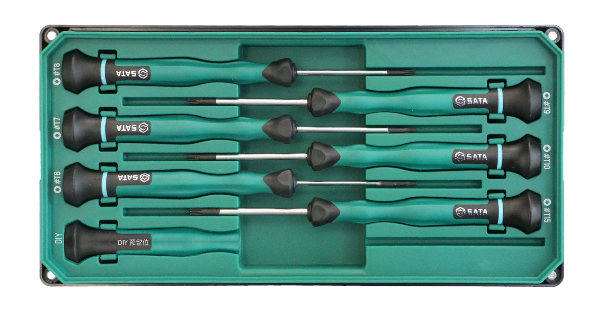 Shop the SATA 09313 6-Piece Precision Torx® Screwdriver Set: SVCM+ alloy steel, sizes T6-T15, rotary cap design. Ideal for electronics. Lifetime warranty.