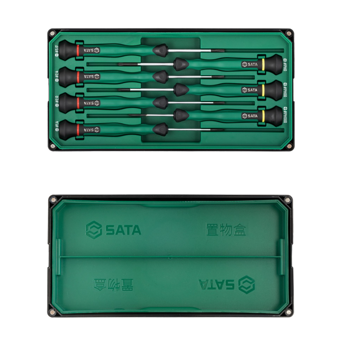 Shop the SATA 09314 7-Piece Precision Screwdriver Set: slotted & Phillips tips, SVCM+ alloy steel, rotary cap design. Ideal for electronics repair.