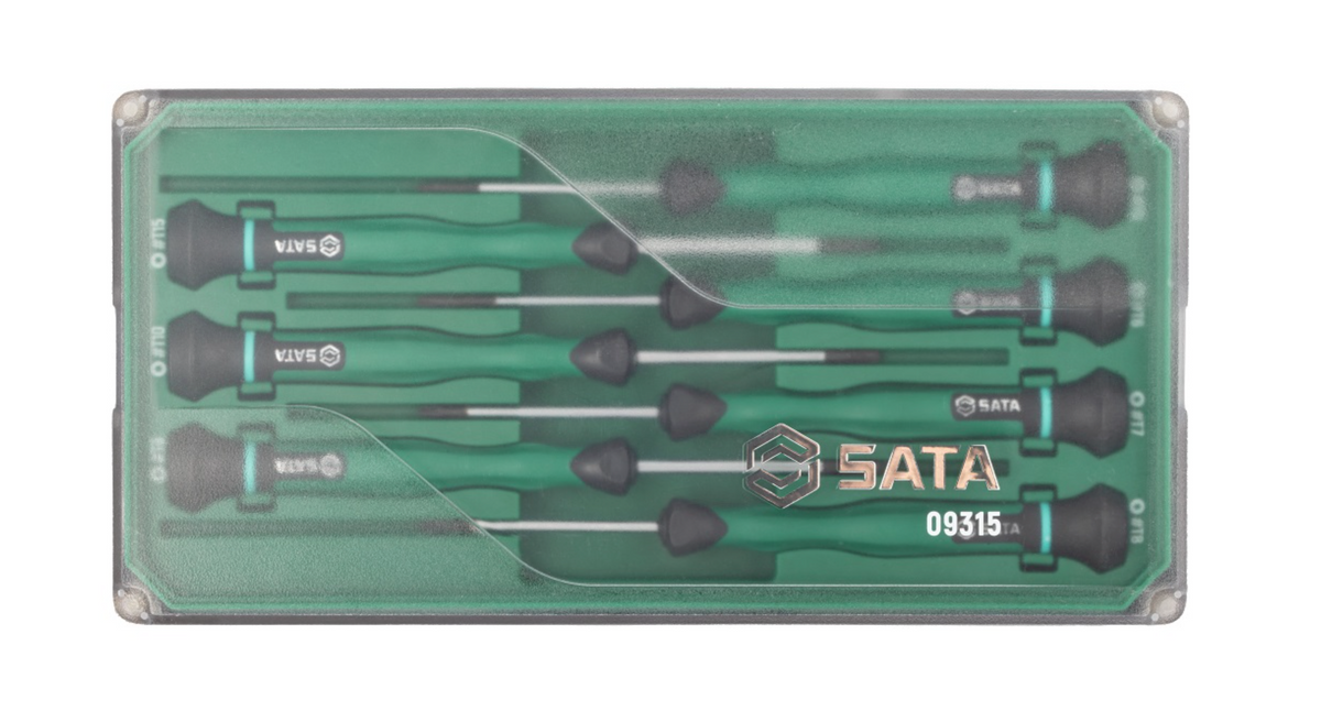 Shop the SATA 09315 7-Piece Precision Torx® Screwdriver Set: SVCM+ alloy steel, sizes T5-T15, rotary cap design. Ideal for electronics. Lifetime warranty.