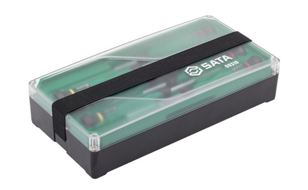 Shop the SATA 09316 9-Piece Precision Screwdriver Set: slotted & Phillips tips, SVCM+ alloy steel, rotary cap design. Ideal for electronics repair.