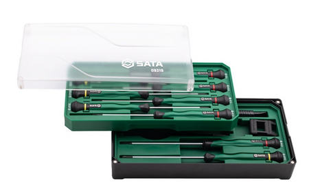 Shop the SATA 09319 12-Piece Electronic Tool Set: slotted & Phillips screwdrivers, S2 alloy steel, magnetic stackable tool box. Precision electronics repair.