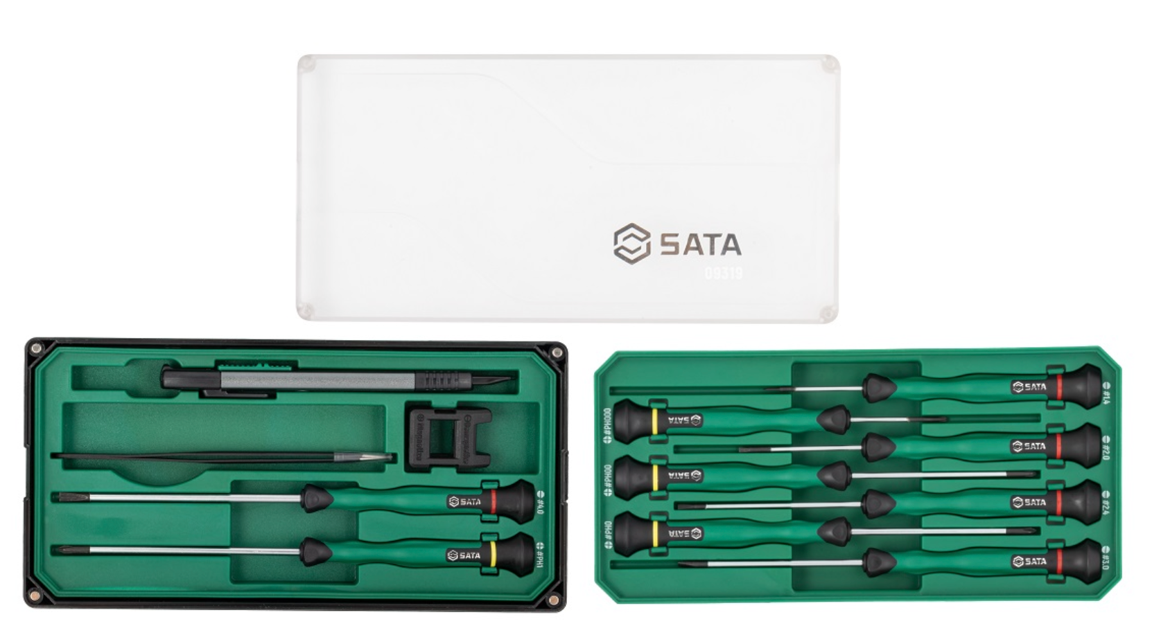 Shop the SATA 09319 12-Piece Electronic Tool Set: slotted & Phillips screwdrivers, S2 alloy steel, magnetic stackable tool box. Precision electronics repair.