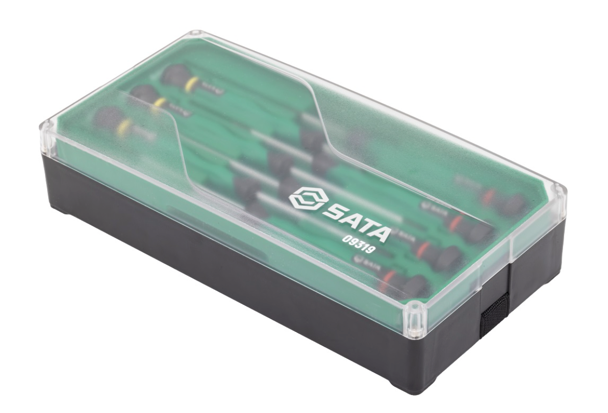 Shop the SATA 09319 12-Piece Electronic Tool Set: slotted & Phillips screwdrivers, S2 alloy steel, magnetic stackable tool box. Precision electronics repair.