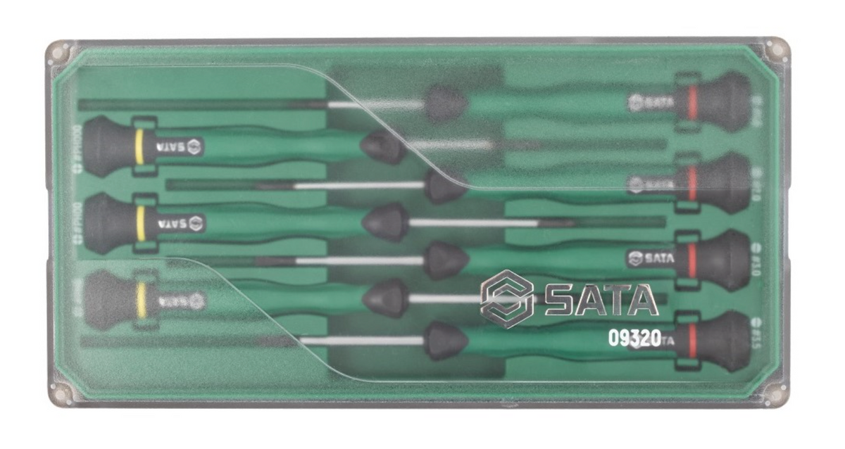 Shop the SATA 09320 13-Piece Electronic Tool Set: slotted & Phillips screwdrivers, S2 alloy steel, magnetic stackable tool box. Precision electronics repair.