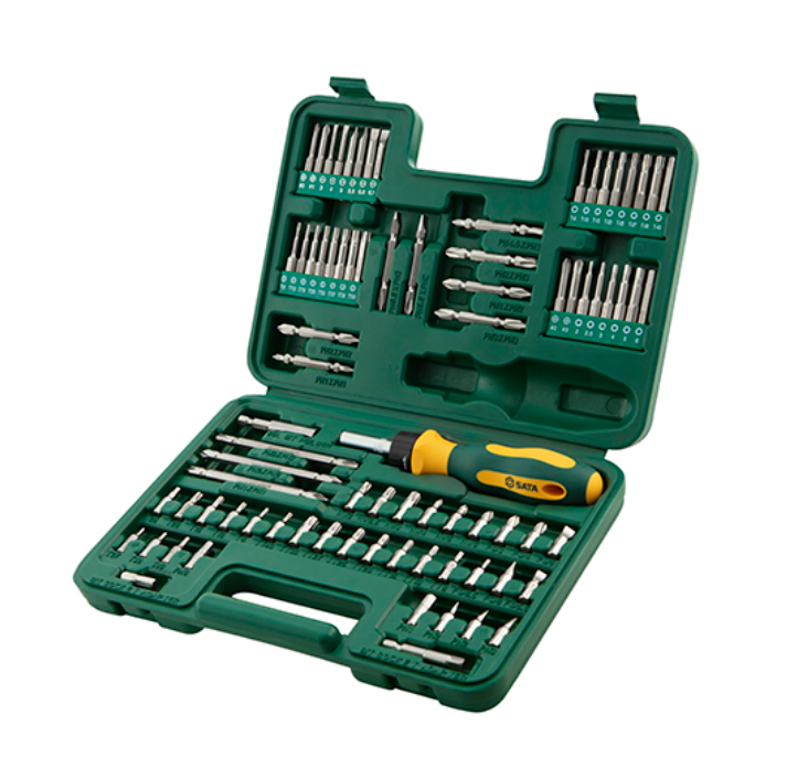 Shop the SATA 09326 80-Piece 1/4" Hex Shank Bits Set: slotted, Phillips, hex, Torx & tamper-proof bits plus holders. Complete driver bit collection.
