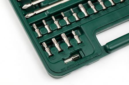 Shop the SATA 09326 80-Piece 1/4" Hex Shank Bits Set: slotted, Phillips, hex, Torx & tamper-proof bits plus holders. Complete driver bit collection.