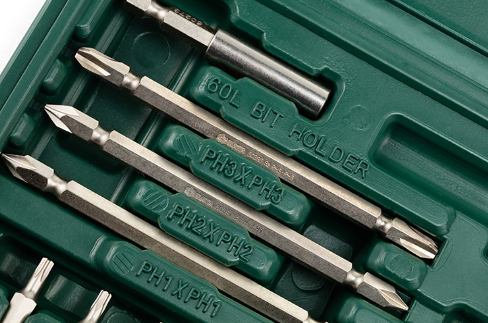 Shop the SATA 09326 80-Piece 1/4" Hex Shank Bits Set: slotted, Phillips, hex, Torx & tamper-proof bits plus holders. Complete driver bit collection.
