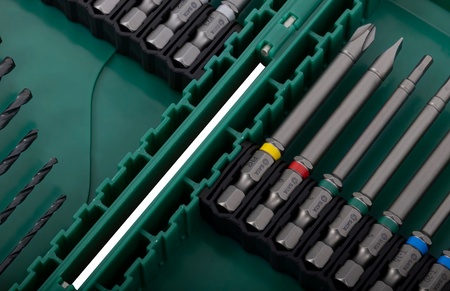 Shop the SATA 09336 28-Piece Power Tool Accessories Set: S2 alloy bits, HSS drill bits, magnetic nut drivers. Color-coded for quick identification.