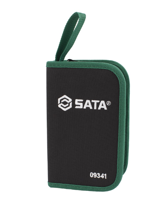 Shop the SATA 09341 24-Piece T-Handle Ratcheting Screwdriver Set: S2 bits, flex & socket extensions, PP+TPR grip. Includes waterproof nylon tool bag.