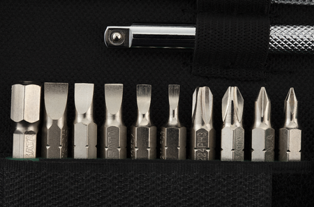 Shop the SATA 09343 26-Piece Standard Handle Ratcheting Screwdriver Set: S2 bits, 3 socket extensions, flex extension. Nylon bag, S2 alloy steel.