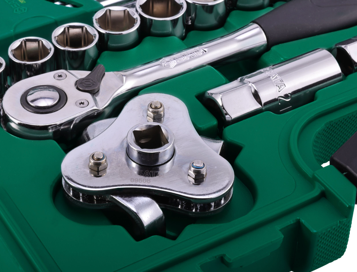 Shop the SATA 09508 50-Piece Automotive Tool Set: 1/2" Dr sockets, wrenches, hex keys, multimeter & more. Complete mechanics kit in a durable case.