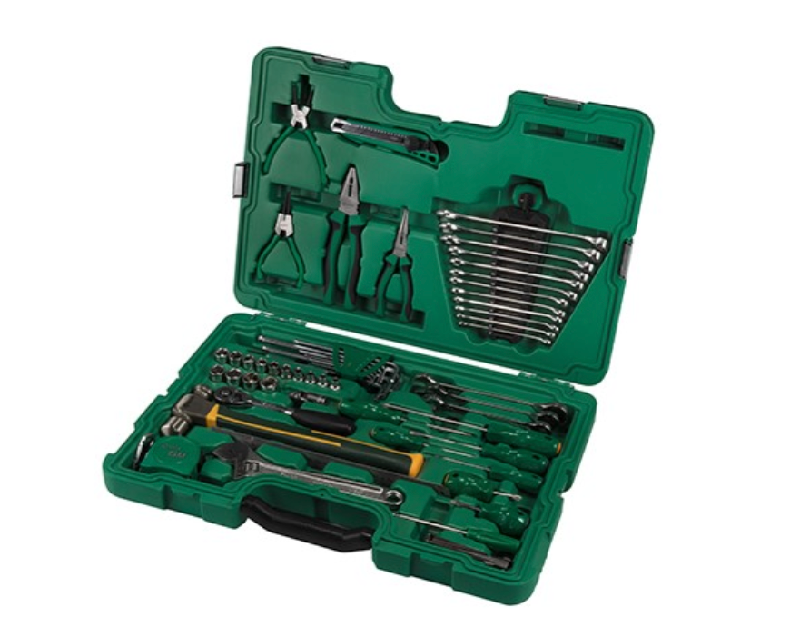 Equip your workshop with the SATA 09516 58-piece mechanical repair tool set. Includes ratchets, wrenches, pliers, and more in a durable organized case.