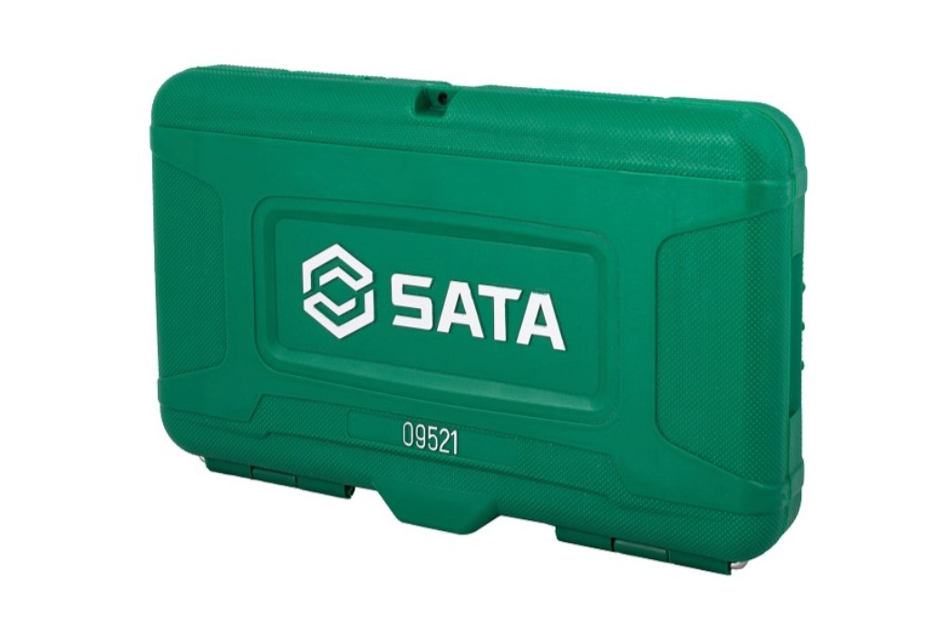 Get precision with the SATA 09521 21-piece 1/4" drive metric socket set. Includes ratchet, extension, and various bits in a compact, organized storage case.