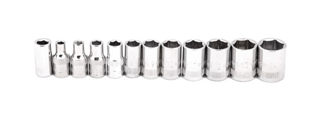 Get precision with the SATA 09521 21-piece 1/4" drive metric socket set. Includes ratchet, extension, and various bits in a compact, organized storage case.