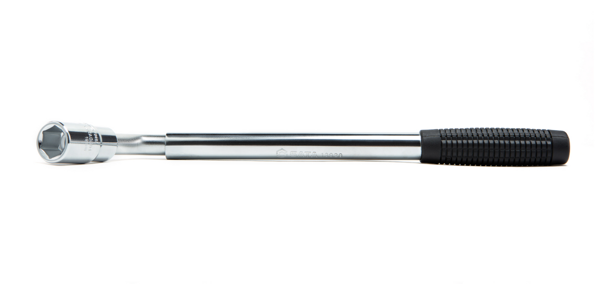 Easily change tires with the SATA 09531 3Pc. L-Shaped Lug Wrench Set. Features extendable length (340mm–550mm) and durable Cr-V forged sockets. Shop now.