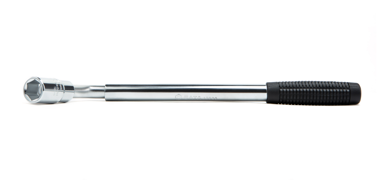 Easily change tires with the SATA 09531 3Pc. L-Shaped Lug Wrench Set. Features extendable length (340mm–550mm) and durable Cr-V forged sockets. Shop now.