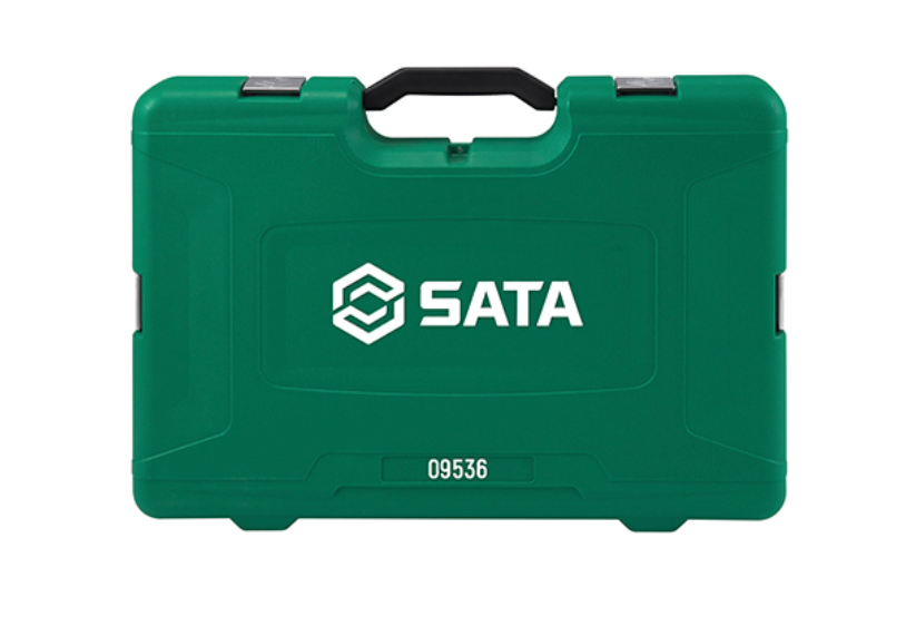 Tackle telecom repairs with the SATA 09536 61-piece tool set. Includes multimeter, soldering iron, pliers, and more in a durable, organized carrying case.