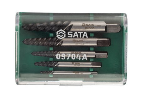 Easily remove broken screws with the SATA 09704A 5-piece coarse threaded extractor set. Reliable performance for tough extraction tasks. Shop now.