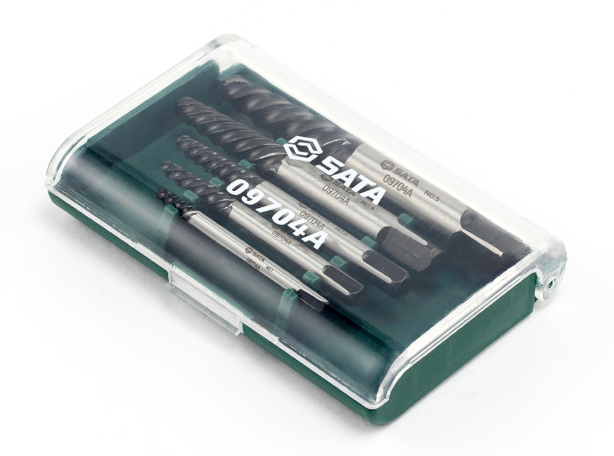 Easily remove broken screws with the SATA 09704A 5-piece coarse threaded extractor set. Reliable performance for tough extraction tasks. Shop now.