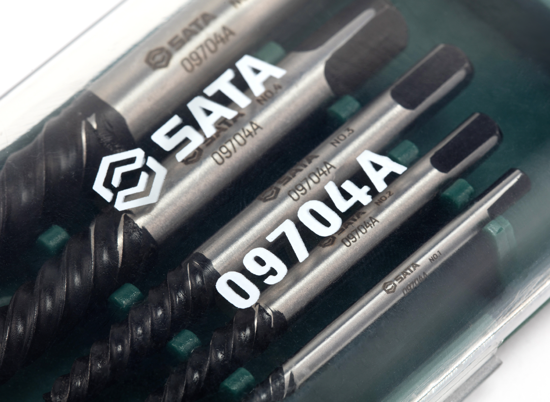 Easily remove broken screws with the SATA 09704A 5-piece coarse threaded extractor set. Reliable performance for tough extraction tasks. Shop now.
