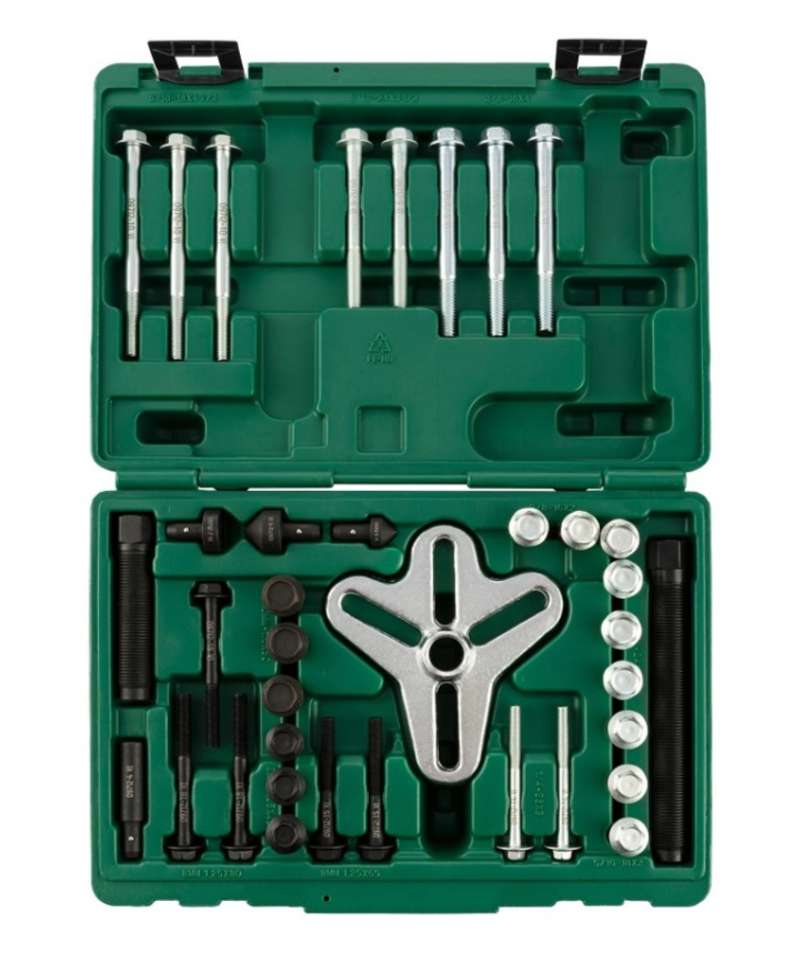 Efficiently remove harmonic balancers and more with the SATA 09712 37-piece bolt grip puller set. Durable, versatile, and designed for automotive repair.