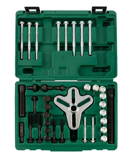 Efficiently remove harmonic balancers and more with the SATA 09712 37-piece bolt grip puller set. Durable, versatile, and designed for automotive repair.