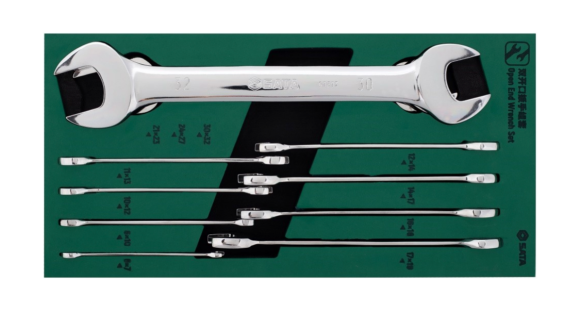 Organize your workshop with the SATA 09904 11-piece open end wrench set. Durable EVA tray design for quick tool access in SATA carts. Shop professional tools.