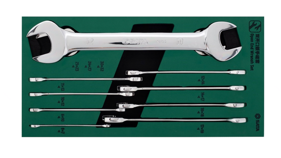 Organize your workshop with the SATA 09904 11-piece open end wrench set. Durable EVA tray design for quick tool access in SATA carts. Shop professional tools.