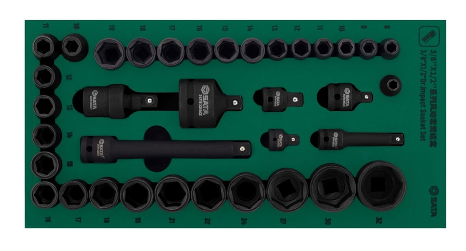 Get organized with the SATA 09914 36-piece impact socket set. Featuring EVA foam storage, it’s designed for professional workshop efficiency and quick access.