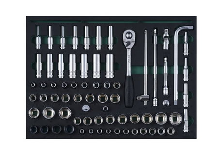 Equip your workshop with the SATA 09931 368-piece master tool set. Includes a 7-drawer trolley and professional repair tools for daily maintenance.