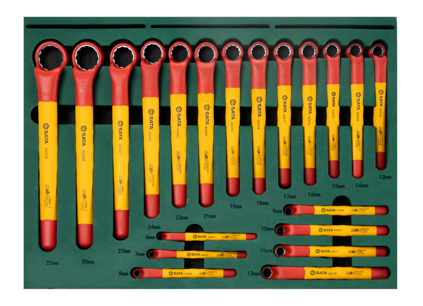 Protect against electrical hazards with the SATA 09937 166-piece VDE insulated automotive tool set. Professional tools designed for EV and electrical repair.