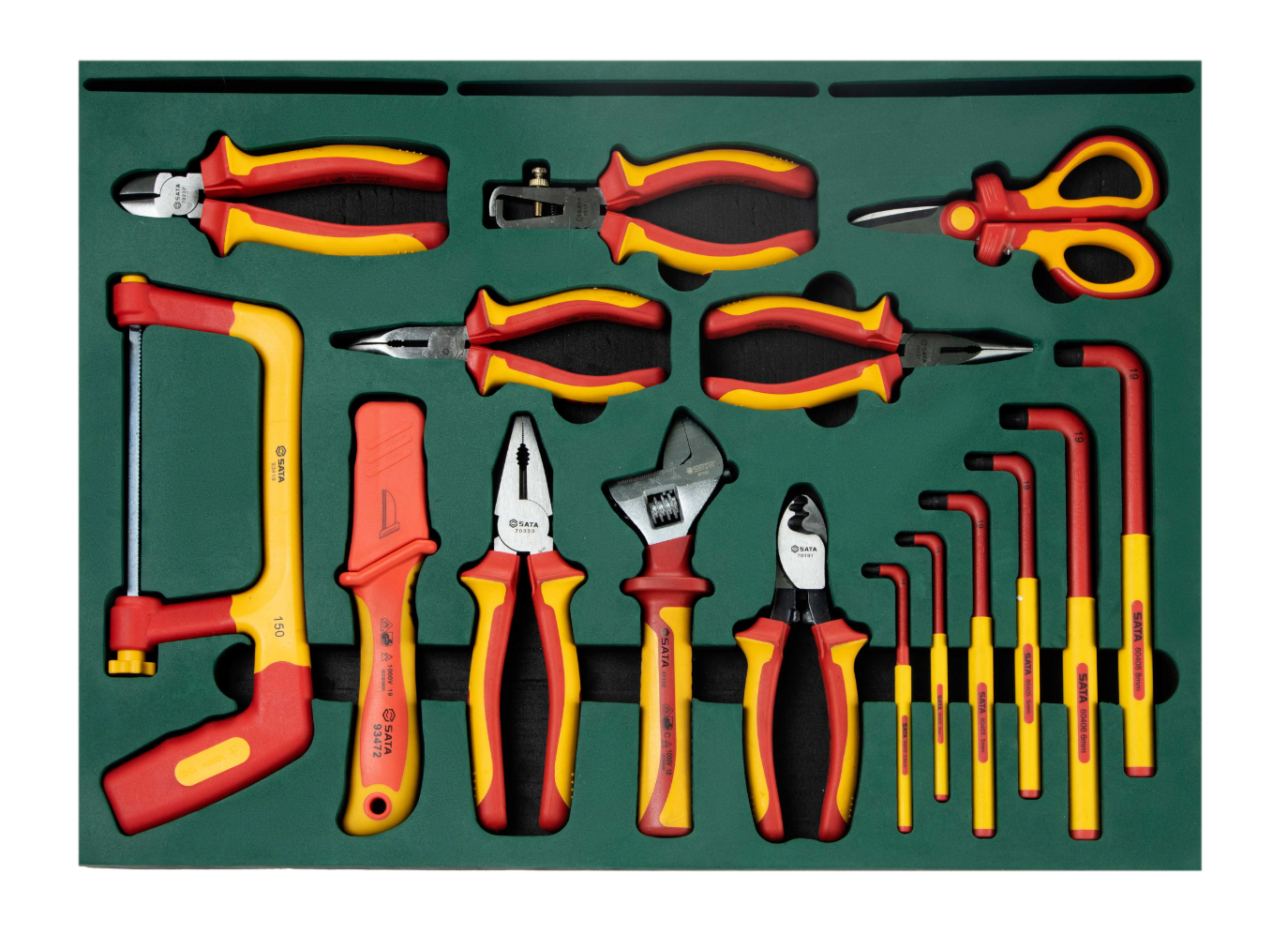Protect against electrical hazards with the SATA 09937 166-piece VDE insulated automotive tool set. Professional tools designed for EV and electrical repair.