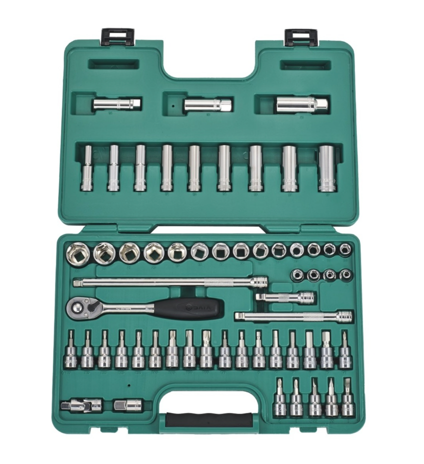 Shop the SATA 09944 58-Piece 3/8" Dr. Socket Set: sockets, deep sockets, Torx & hex bits, extension bars. Complete socket set in a durable case.