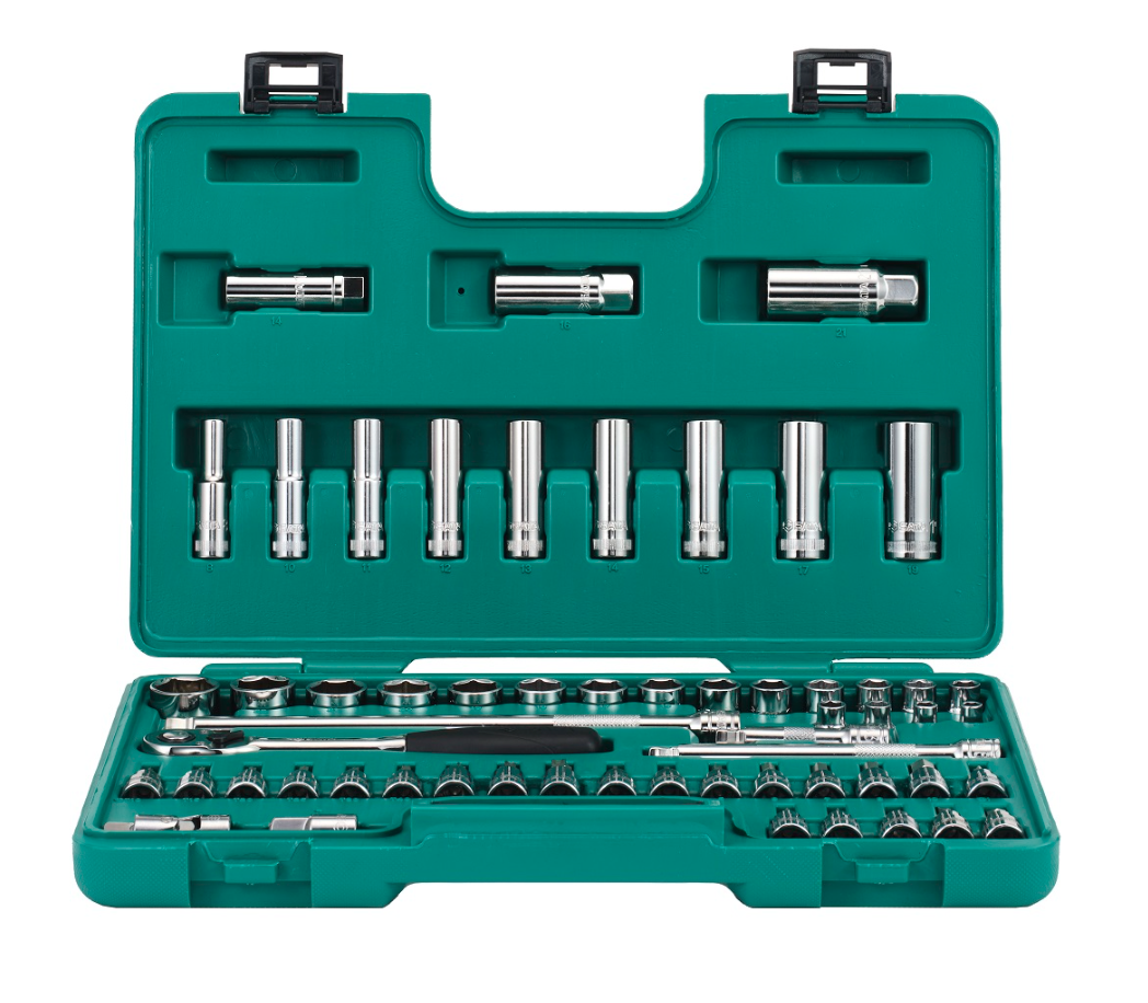 Shop the SATA 09944 58-Piece 3/8" Dr. Socket Set: sockets, deep sockets, Torx & hex bits, extension bars. Complete socket set in a durable case.