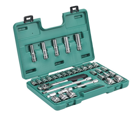 Shop the SATA 09945 34-Piece 1/2" Dr. Socket Set: bihexagon sockets, deep sockets, Torx bits, ratchet & extensions. Complete kit in a durable case.