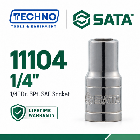 Shop SATA 1/4" Dr. 6-Point SAE Sockets, 5/32" to 1/2": precision hex sockets for hand-ratchet use. Durable steel construction, lifetime warranty.