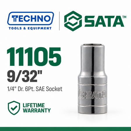 Shop SATA 1/4" Dr. 6-Point SAE Sockets, 5/32" to 1/2": precision hex sockets for hand-ratchet use. Durable steel construction, lifetime warranty.